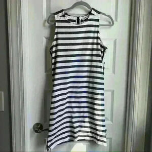 Vineyard Vines Black and White Stripe Sleeveless Dress Size M Medium